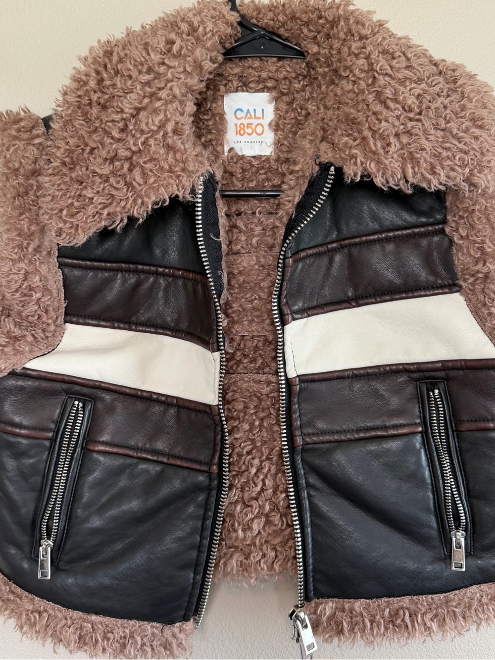 CALI 1850 Cozy Faux Shearling Jacket - Taupe
